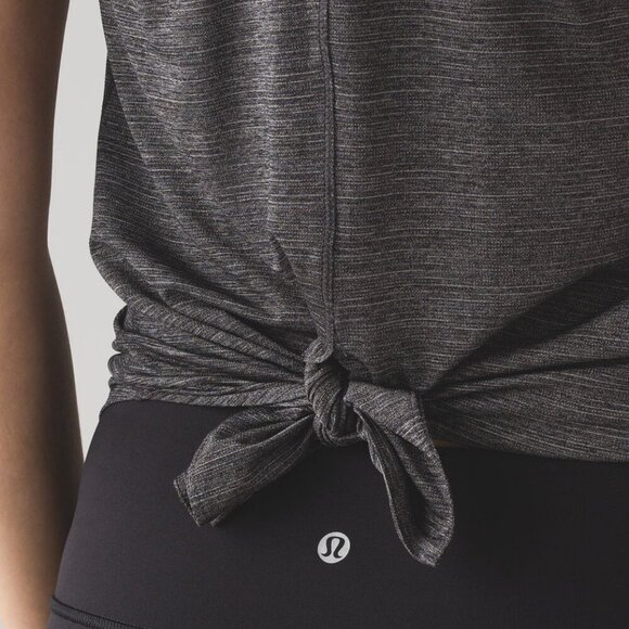 Lululemon Hot Like Agni Singlet In Heathered Black Size 4 - Picture 5 of 8